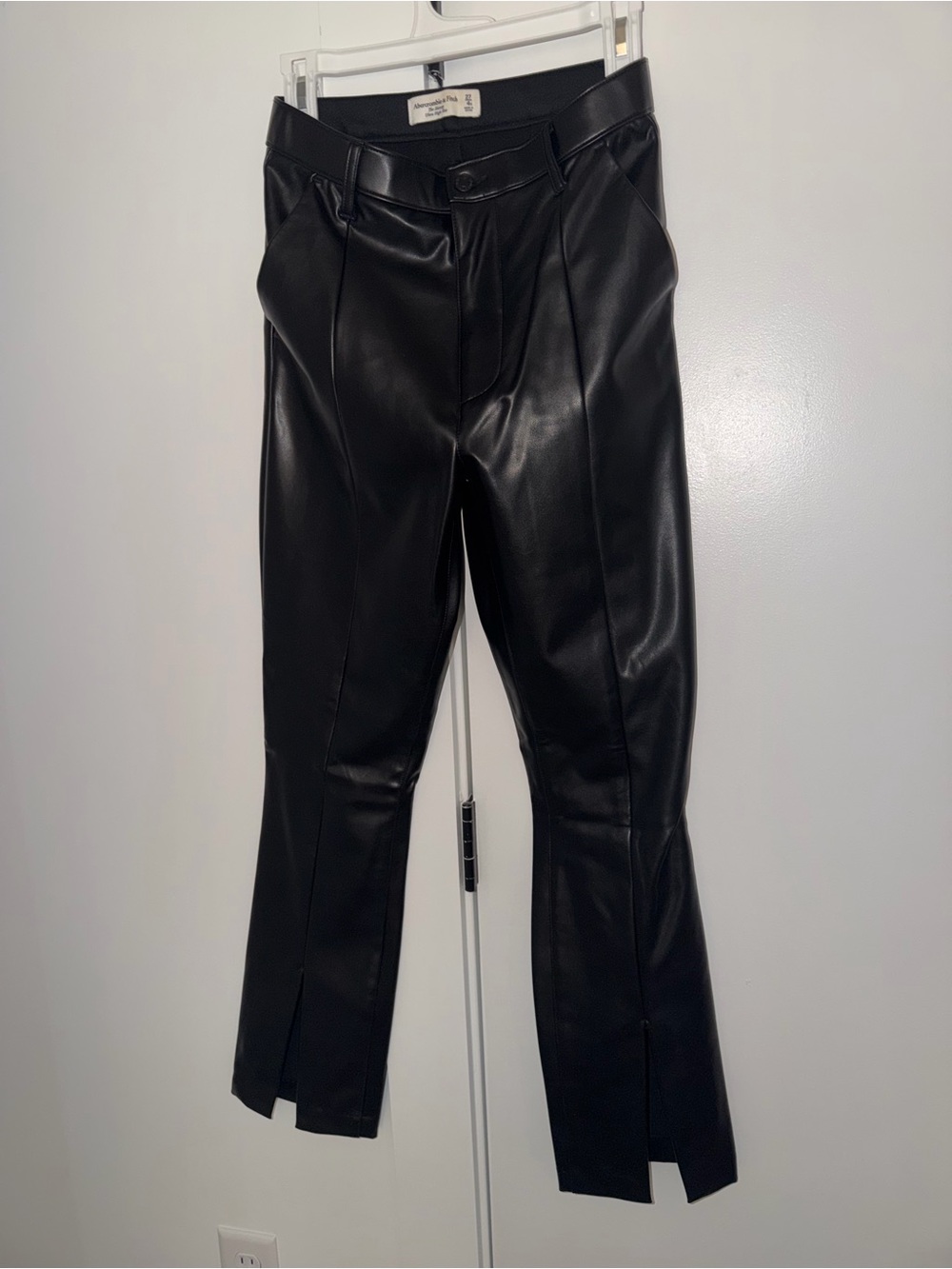 Abercrombie & Fitch Black Faux Leather High-Rise Pants